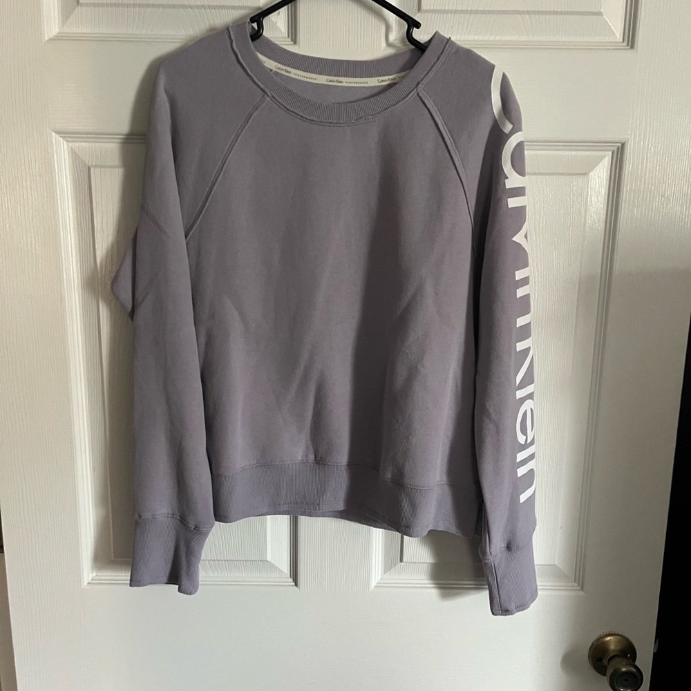 Calvin Klein Gray Crop Cut Out Sweatshirt